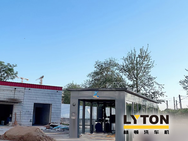 河北保定中石化配置林頓FX80系列隧道式全自動洗車機，設(shè)備安裝趨于完工